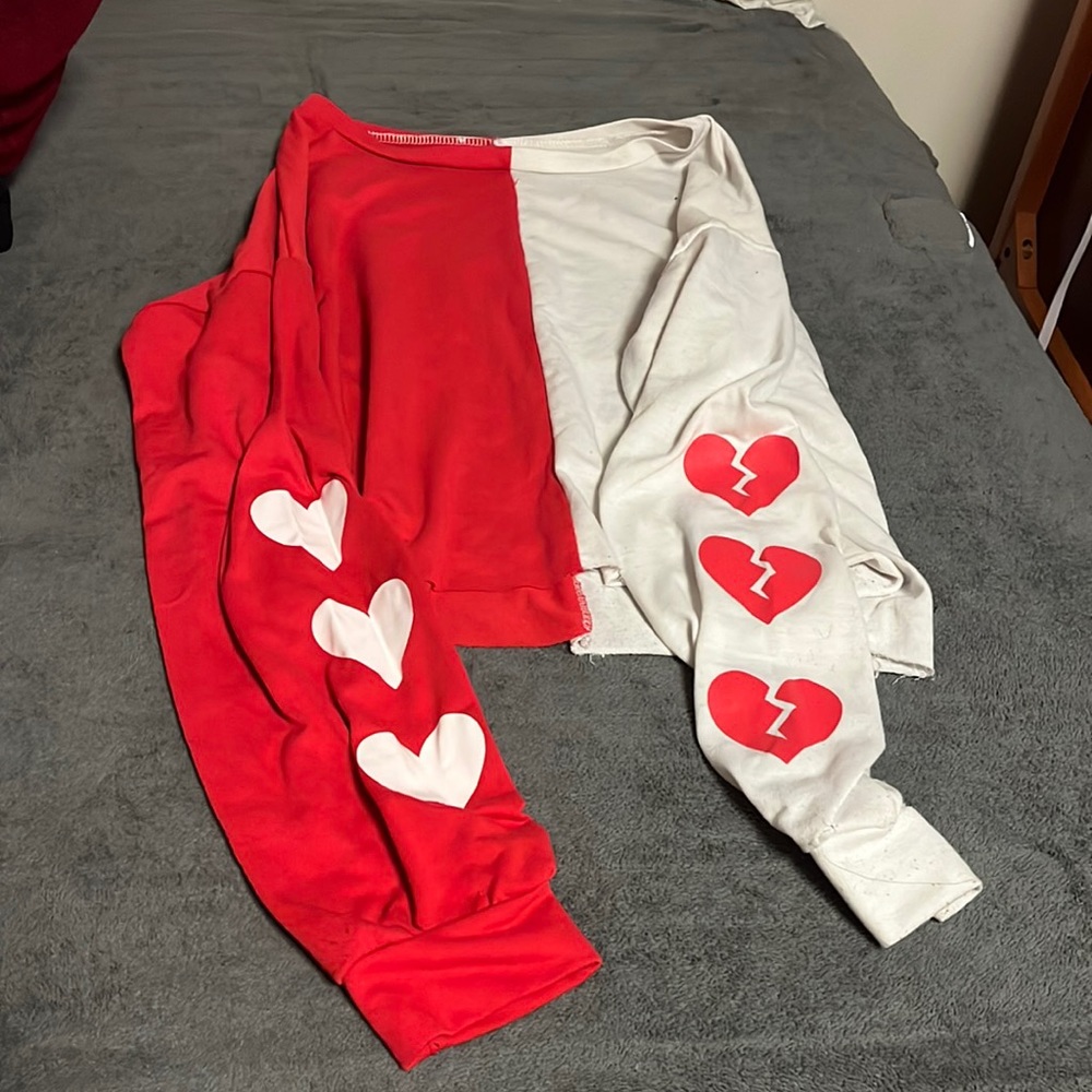 Red and white crop top